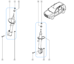 Амортизатор задний Рено Дастер 4х4, Renault Duster 10 (арт. AG09504)